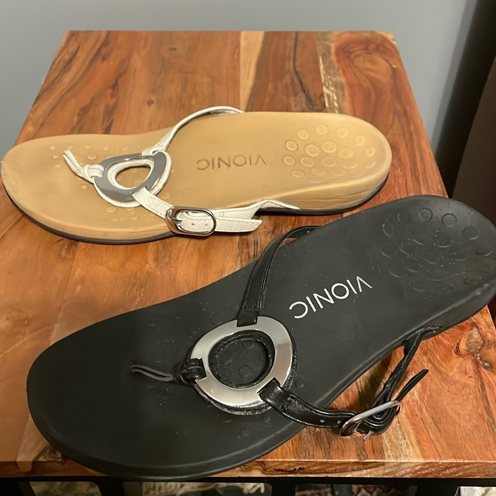 White or black sandals